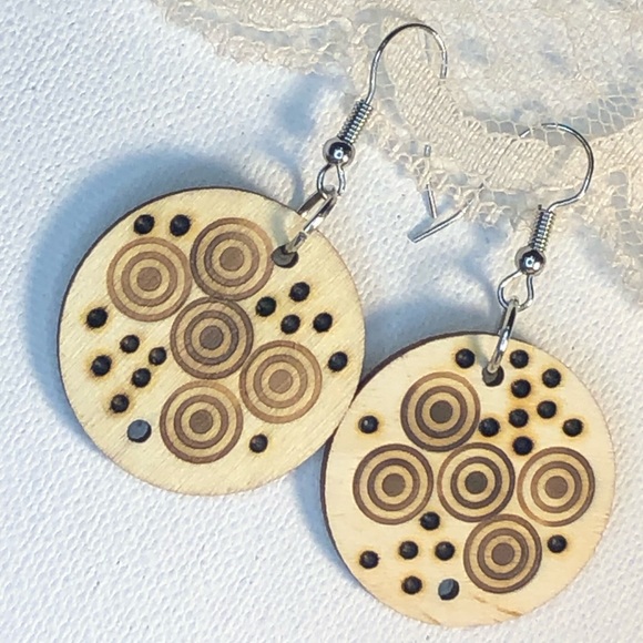 {Pyrography Earrings}🔥 - Picture 4 of 7